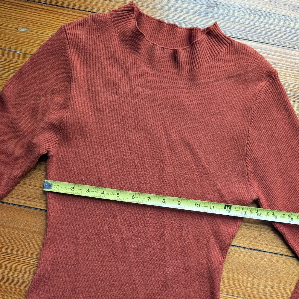 Orange Ribbed Knit Dress - Picture 8 of 10